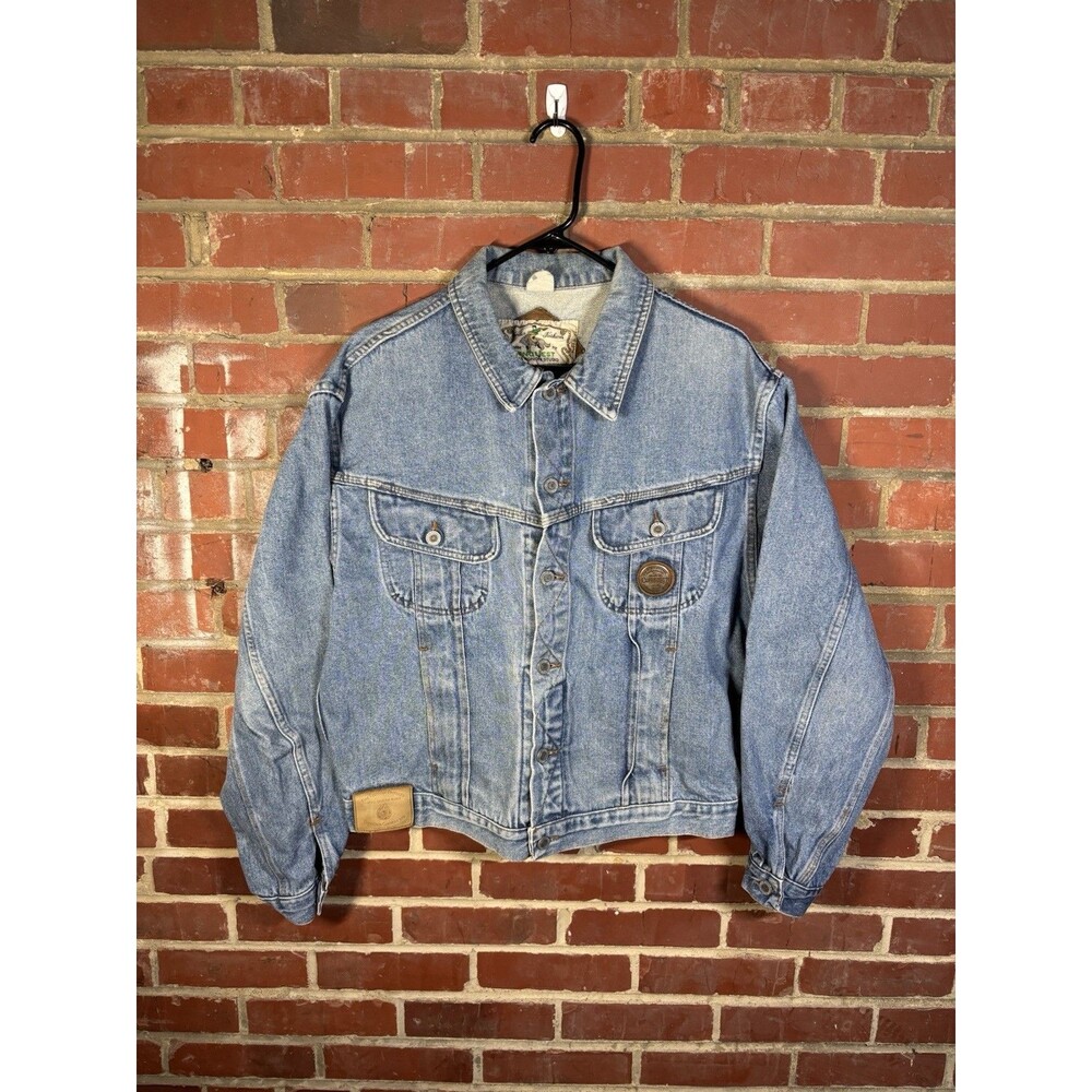 Vintage 90s Chevignon Conquest Denim Jacket Blue Casual Made In Italy Adult XL
